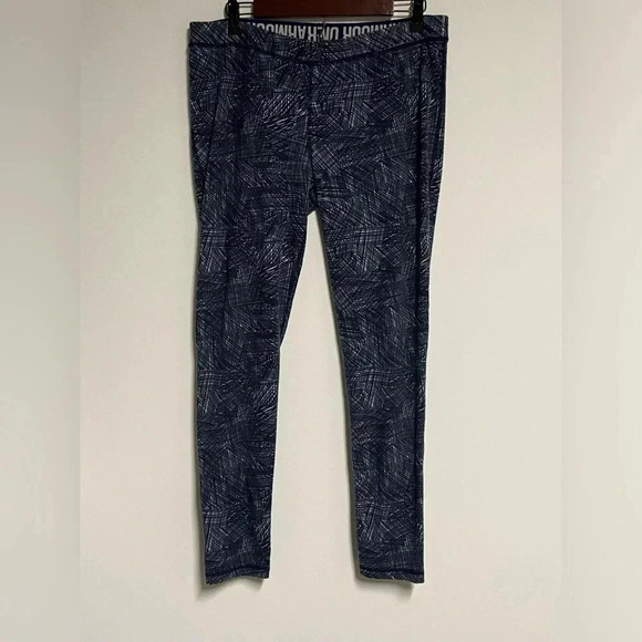 Under Armour Charged Leggings Blue SpellOut Women's (L ) Running Yoga Athleisure - Picture 8 of 14
